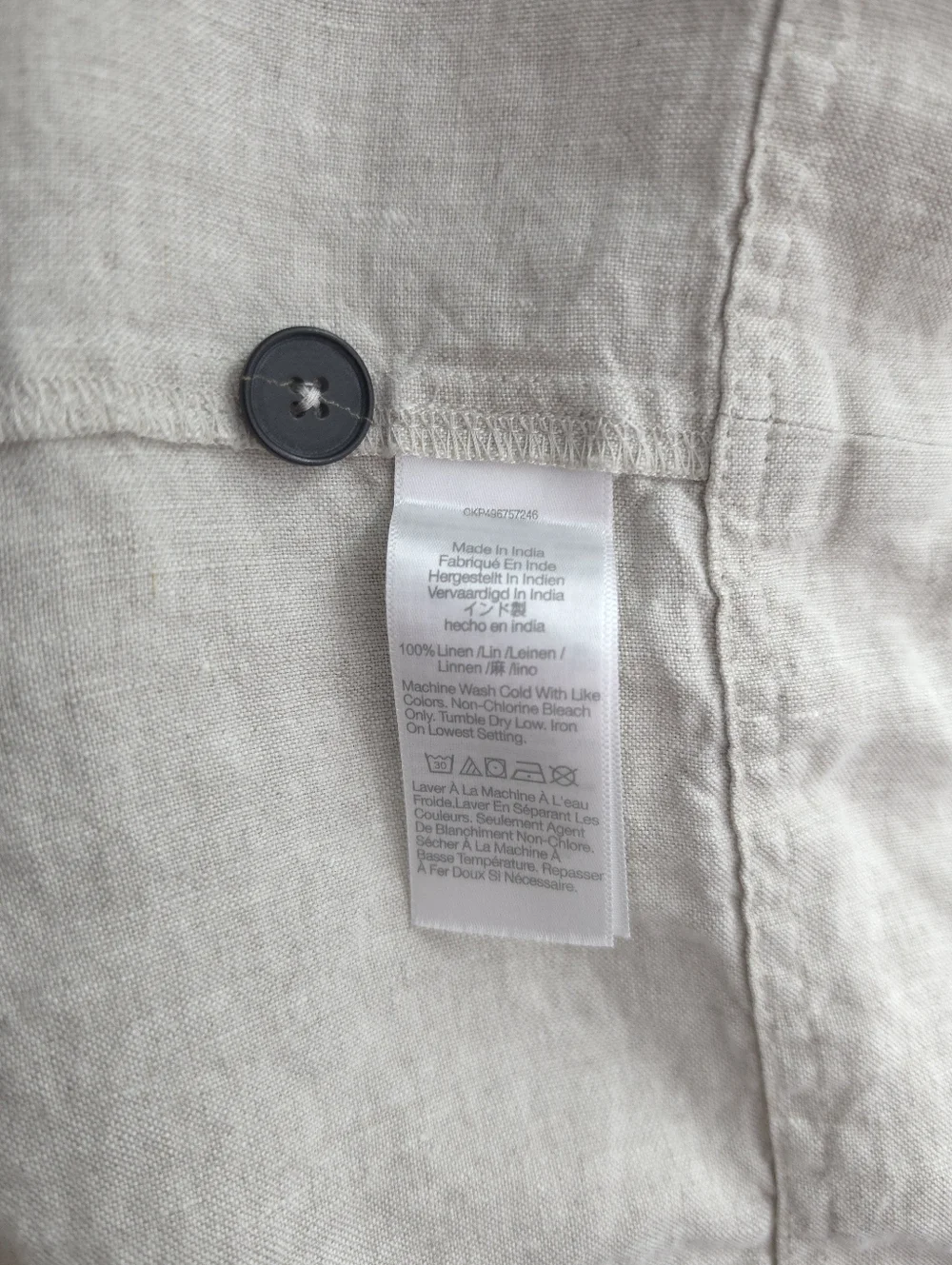 Madewell Linen Utility Short-Sleeve Mini Shirtdress in Oat - Picture 6 of 9
